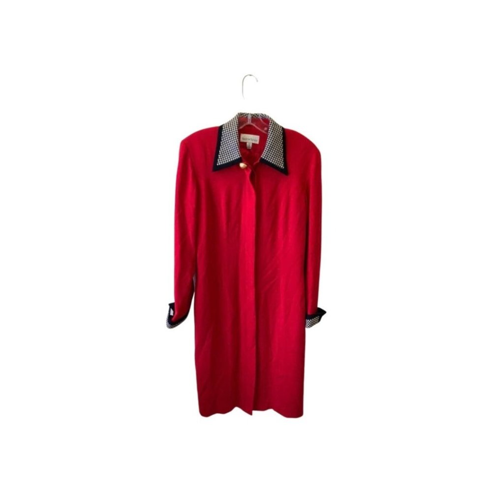 Medium / 10 | vintage 80’s Andrew Harvey Red and black houndstooth dress #250